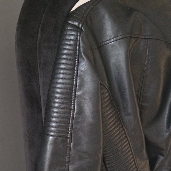 Fashion Nova Black Leather Biker Jacket - Picture 9 of 12